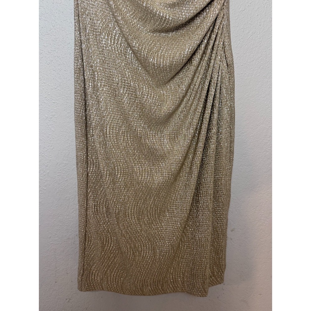 Lauren Ralph Lauren Dress Women's Size 6 Gold Holiday Party Glamour Elegant - Picture 7 of 16